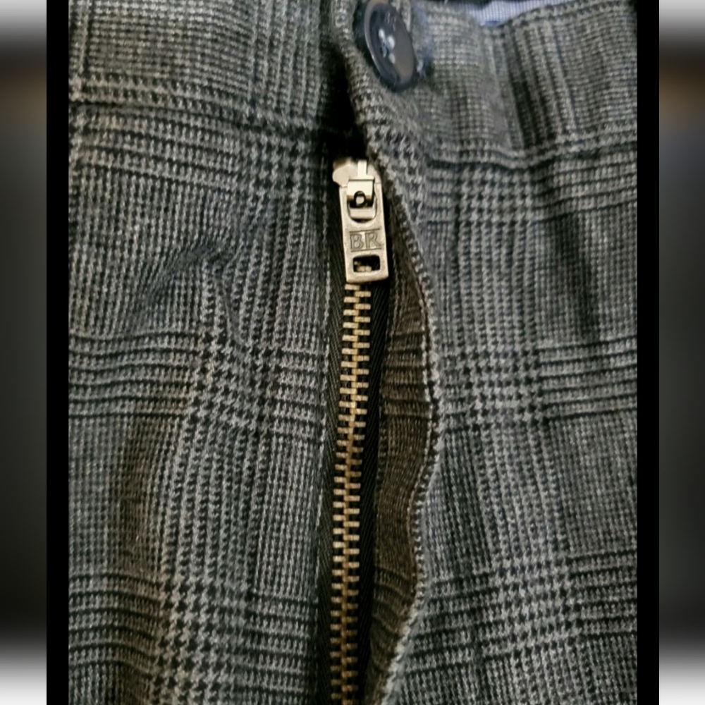 Banana Republic Kentfield Men's Straight Fit Dark Gray Plaid Pants Sz 35x30 - Picture 8 of 12